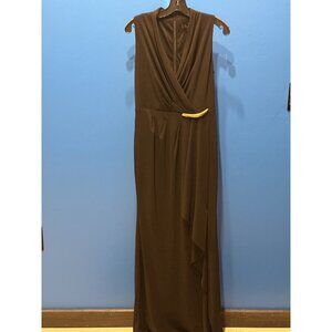Donna Karan New York Black Sleeveless Maxi Dress Size 4 With Gold Accent